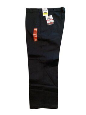 Dickies Men's 874 Flex Work Pant Original Fit Size 46X30 Black Poly Blend New
